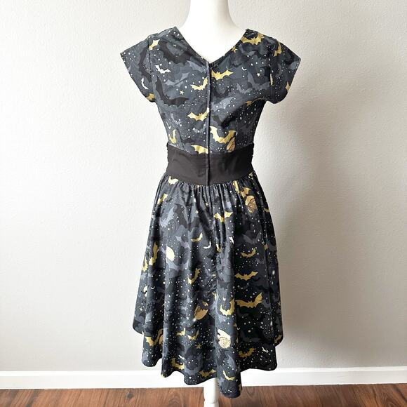 Folter Gone Batty Gothic Retro Style Fit n Flare Dress Women’s Size Medium NEW - Picture 7 of 14